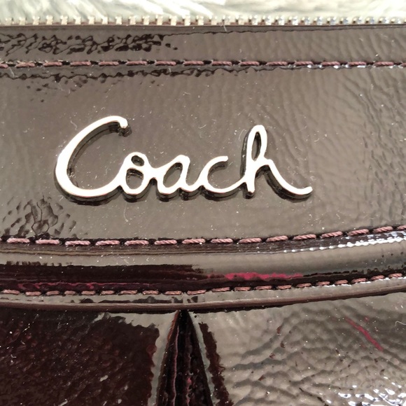 Coach black/dark brown patent leather crossbody. NWOT. - Picture 2 of 5